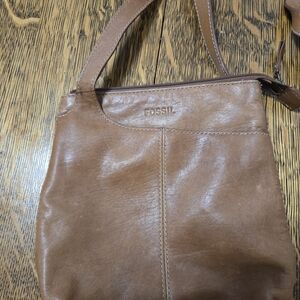 Fossil Tan Leather Shoulder Bag